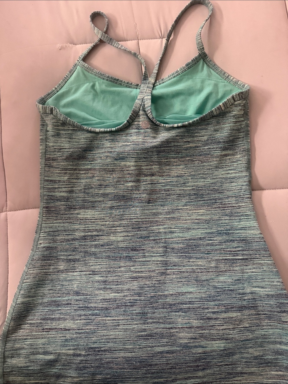 lululemon athletica Heathered Aqua Strappy Muscle Tee
